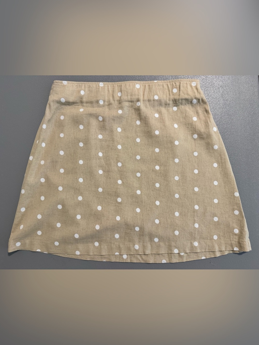 Old Navy Tan Polka Dot Linen Blend Mini Skirt Size Large
